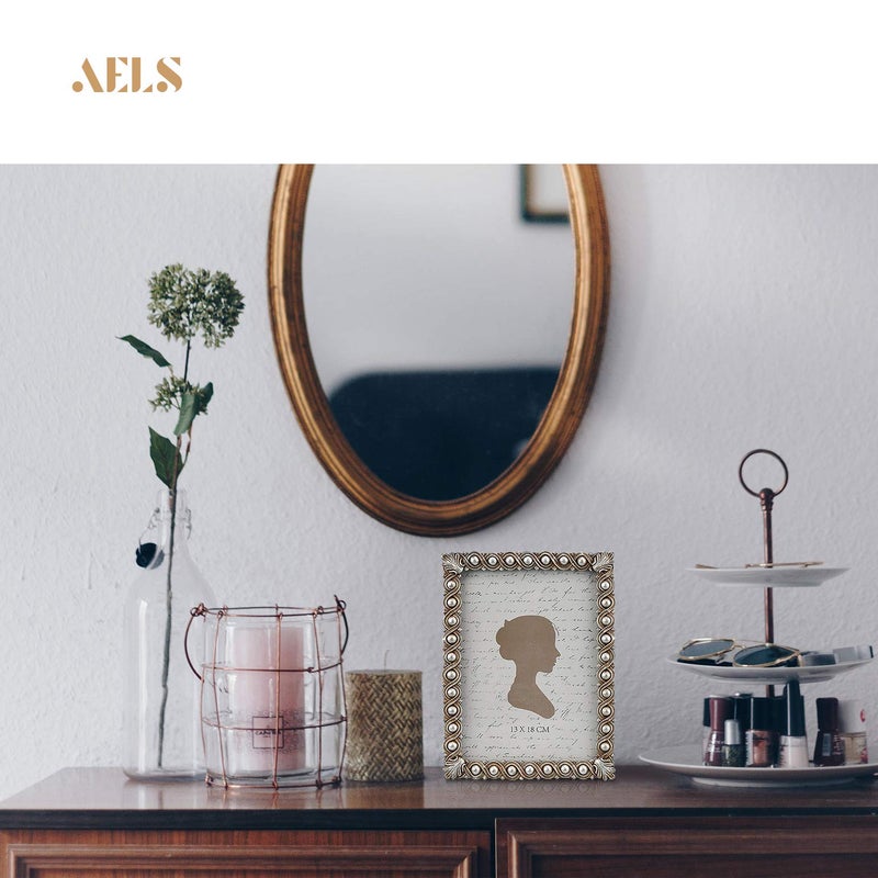 AELS 5x7 Inch Vintage Picture Frame, Elegant Luxury Antique Photo Frames with Glass Front, Photo Display, Tabletop Wall Hanging, Gift Ideas, Pearl Pattern - Image 5